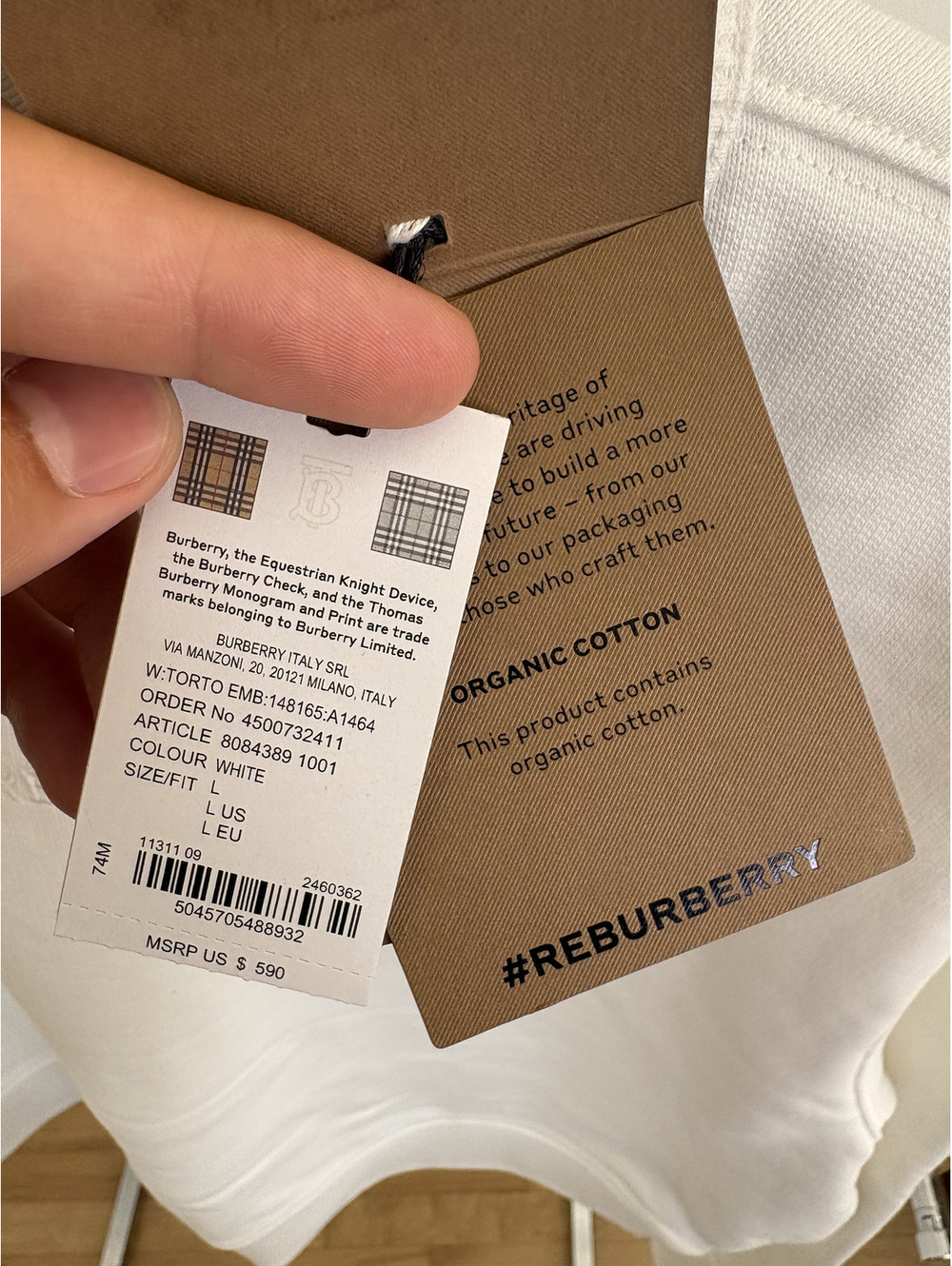 Burberry Torto Crewneck with Tags, Size L - Picture 3 of 4